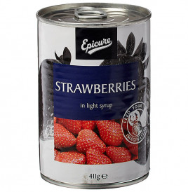 Epicure Strawberries In Light Syrup  Tin  411 grams